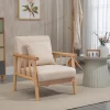 HOMCOM Accent Chair, Upholstered Arm Chair For Living Room Furniture, Comfy Chair For Bedroom, Living Room Chair, Set Of 2, Beige