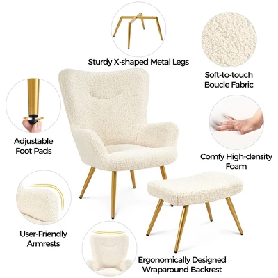 Yaheetech Accent Chair And Ottoman Set With Footstool 3 Yaheetech Accent Chair And Ottoman Set With Footstool - Image 3