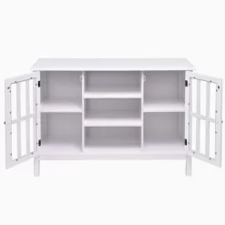 Tangkula Wood TV Stand Free Standing Storage Console Cabinet For 50” TV White/Walnut 8 Tangkula Wood TV Stand Free Standing Storage Console Cabinet For 50” TV White/Walnut -Online Furniture Store GUEST bfaa0f75 980e 4760 8879 cb027d21c915