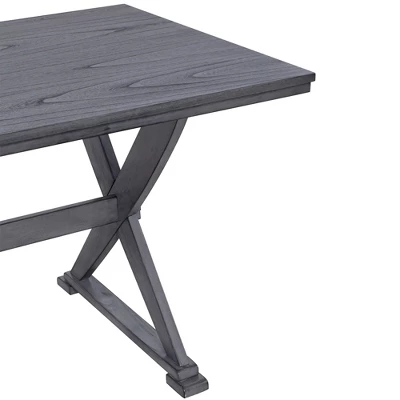 Mid-Century Wood 5-Piece Dining Table Set With 4 Upholstered Dining Chairs-ModernLuxe 8 Mid-Century Wood 5-Piece Dining Table Set With 4 Upholstered Dining Chairs-ModernLuxe - Image 8