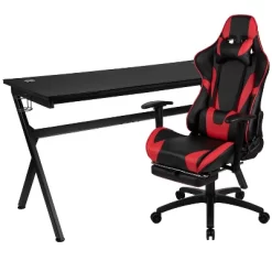 Flash Furniture Gaming Desk And Footrest Reclining Gaming Chair Set - Cup Holder/Headphone Hook/Removable Mouse Pad Top/Wire Management -Online Furniture Store GUEST c0e2bfcb 80ee 40c3 972d a472f05e6cb1