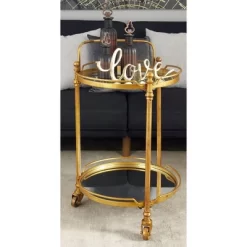 Traditional Iron And Mirrored Bar Cart Brass - Olivia & May -Online Furniture Store GUEST c0ea4256 fe20 4f1d b545 a6afacfd4e5f