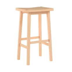 PJ Wood Classic Saddle Seat 24'' Kitchen Bar Counter Stool With Backless Seat & 4 Square Legs, For Homes, Dining Spaces, And Bars, Natural (2 Pack) -Online Furniture Store GUEST c15cde30 b8c2 4b84 bc7b 298d22dd628c