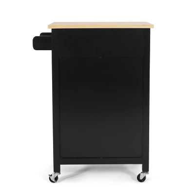 Maynard Contemporary Glass Paneled Kitchen Cart Natural/Black - Christopher Knight Home 8 Maynard Contemporary Glass Paneled Kitchen Cart Natural/Black - Christopher Knight Home - Image 8