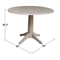 Alexandra Round Dual Drop Leaf Pedestal Table Washed Gray Taupe - International Concepts 16 Alexandra Round Dual Drop Leaf Pedestal Table Washed Gray Taupe - International Concepts -Online Furniture Store GUEST c2b91508 79d7 45c8 b0fe 9445916fad88
