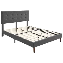 BIKAHOM Upholstered Platform Bed With Square Stitch Headboard, Dark Grey 9 BIKAHOM Upholstered Platform Bed With Square Stitch Headboard, Dark Grey -Online Furniture Store GUEST c4a5272a 8881 4d95 8f31 78cc56972f32
