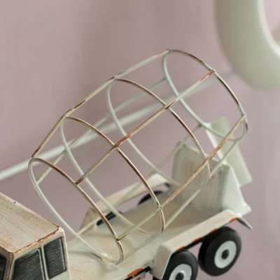 Vintiquewise Decorative Rustic Metal White Single Bottle Cement Truck Wine Holder For Tabletop Or Countertop 6 Vintiquewise Decorative Rustic Metal White Single Bottle Cement Truck Wine Holder For Tabletop Or Countertop - Image 6