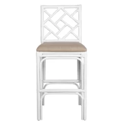 Stacie Rattan Barstool White - East At Main