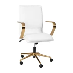 Emma And Oliver Modern Upholstered Mid-Back Home Office Chair With Arms And 5 Star Base -Online Furniture Store GUEST c55c8695 94eb 4b49 ae79 c43c60c2f759