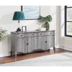 Jaime Rustic 4 Door 2 Drawer Storage Credenza/Sideboard Burnished Gray - Treasure Trove -Online Furniture Store GUEST c5c78753 ae5d 4c26 ba54 740afbe4db23