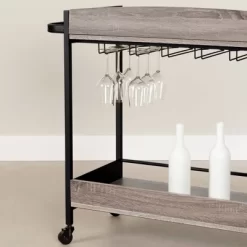 City Life Bar Cart With Wine Glass Rack - South Shore -Online Furniture Store GUEST c615fdb4 e600 4371 8a3e 772b96d964e5