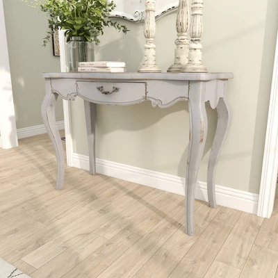 Farmhouse Vintage Console Table White - Olivia & May 11 Farmhouse Vintage Console Table White - Olivia & May - Image 11