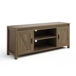 65-inch TV Stand – 2-Door Entertainment Center, Adjustable Media Console Shelves, Cable Management And Farmhouse Style By Lavish Home (Gray Woodgrain) -Online Furniture Store GUEST c6eadbbc 71db 4aab a295 4aabd0690fef