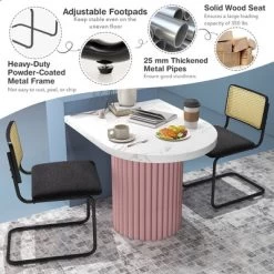 Costway Dining Chairs Set Rattan Upholstered Dining Chairs With Cane Back&Metal Base -Online Furniture Store GUEST c7671b6c f2ad 4698 b882 b8018bf284af