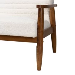 Stratton Boucle Fabric And Wood Sofa White/Walnut Brown - Baxton Studio -Online Furniture Store GUEST c780e1d3 f2b9 4f77 8f9f a2c15030aab9
