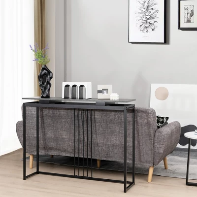 Costway Console Entrance Couch Table Narrow Faux Marble Top For Living Room, Hallway 4 Costway Console Entrance Couch Table Narrow Faux Marble Top For Living Room, Hallway - Image 4