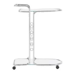 Bedford Chrome Finish Round Edge Bar Cart Silver - Inspire Q -Online Furniture Store GUEST c8189cf7 3b72 458c a24f 77bee875f700