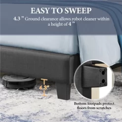 Yaheetech Upholstered Bed Frame With Wing Side -Online Furniture Store GUEST c8242920 782d 47ba b4e8 76a9c1a5621d