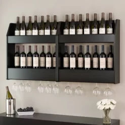 2 Tier Floating Wine And Liquor Rack Black - Prepac -Online Furniture Store GUEST c8304af4 5385 4c3d be34 64e388419f2e