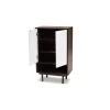 2 Door Meike Two-Tone Wood Shoe Cabinet Walnut/White - Baxton Studio