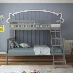 Costway Twin Over Full Bunk Bed Rubber Wood Convertible With Ladder Guardrail -Online Furniture Store GUEST ca8e1f27 f7cd 4be0 8aaf 6d2a4042e1aa