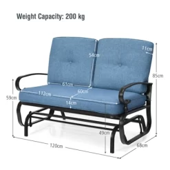 Tangkula 2-Person Outdoor Bench Patio Swing Glider Chair With Cushions Rocking Chair Cushioned Sofa 17 Tangkula 2-Person Outdoor Bench Patio Swing Glider Chair With Cushions Rocking Chair Cushioned Sofa -Online Furniture Store GUEST cba7addd 651a 4036 8528 dc39563ecd96