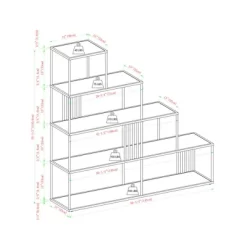 55.5" Modern 4 Shelf With Metal Bar Room Divider Bookcase Coastal Oak/Black - Saracina Home -Online Furniture Store GUEST cc7da339 0cfb 4594 9f54 82cb5df98f11