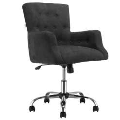 HOMCOM Mid Back Modern Home Office Chair With Tufted Button Design And Padded Armrests, Swivel Computer Desk Chair For Study Living Room Bedroom -Online Furniture Store GUEST cc7db10b fa46 49bb 9253 390ea1365975