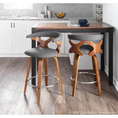 Set Of 2 Gardenia Upholstered Counter Height Barstools - Lumisource 9 Set Of 2 Gardenia Upholstered Counter Height Barstools - Lumisource - Image 9