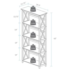 Montego 5 Shelf Bookcase - Flora Home -Online Furniture Store GUEST cdad8c48 2e0a 43c6 b7bb 268703406ab7