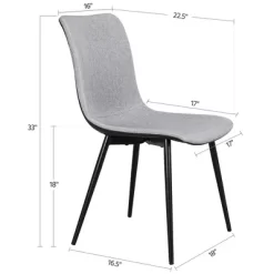 Yaheetech Set Of 4 Dining Chairs With Ventilate Fabric Cushion Metal Legs For Kitchen Living Room, Gray -Online Furniture Store GUEST cded880e 4cd1 41a0 a73c 7ef8d6161b8b