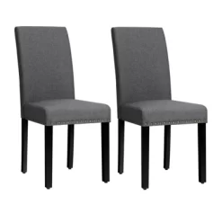 Tangkula 2-Piece Upholstered Linen Fabric Dining Chairs With High Backrest & Padded Seat -Online Furniture Store GUEST cf413a0e b97e 4ffa bbcc 89431c1f3b2a