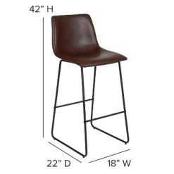 Emma And Oliver Set Of 2 Kitchen Bar Height Stool - 30 Inch LeatherSoft Barstool -Online Furniture Store GUEST d00c92ac f2c0 40bc 9855 c7f8b32790f0