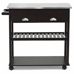 Costway Rolling Kitchen Island Trolley Cart Stainless Steel Flip Tabletop W/ Drawer Brown 16 Costway Rolling Kitchen Island Trolley Cart Stainless Steel Flip Tabletop W/ Drawer Brown -Online Furniture Store GUEST d059b1d8 61a4 48ef 8267 8332f97b5934