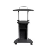 Sit To Stand Rolling Adjustable Height Laptop Cart With Storage Graphite - Techni Mobili