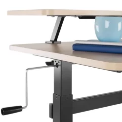 Tranzendesk Standing Desk With Clamp-On Shelf - 55" Sit To Stand Workstation With 55” Monitor Stand – Maple - Stand Steady -Online Furniture Store GUEST d10344cc 7091 481d ae1d 93a8f059bbab