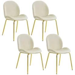 Costway 4PCS Velvet Dining Chair Accent Leisure Chair Armless Side Chair -Online Furniture Store GUEST d12598cb 827a 496c 8495 f9317441fff5