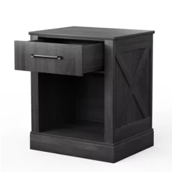 Costway Nightstand With Drawer And Shelf Rustic Wooden Bedside Table Bedroom Brown / Natural / Black 20 Costway Nightstand With Drawer And Shelf Rustic Wooden Bedside Table Bedroom Brown / Natural / Black -Online Furniture Store GUEST d17826e0 e02a 484d 9748 6489a4b7d591