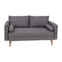 Emma And Oliver Upholstered Mid-Century Modern Pocket Spring Loveseat With Wooden Legs And Removable Back Cushions -Online Furniture Store GUEST d1b419ea 583b 41a1 bdc5 dd7ba93d8bd8