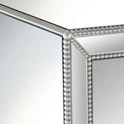 Studio 55D Modern Mirrored Accent Table 30" X 18" With Drawer Silver Beaded Trim For Living Room Bedroom Bedside Entryway House -Online Furniture Store GUEST d2b81fb9 8731 416e 8bbe c9f575b277a4