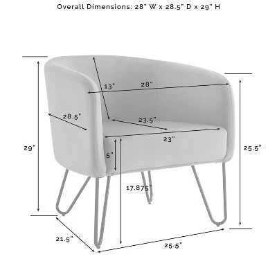 Parkway Velvet Accent Chair - Crosley 10 Parkway Velvet Accent Chair - Crosley - Image 10