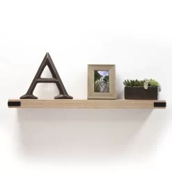 36" X 9.2" Floating Shelf Wall Mounted With Metal Corners White Oak - Inplace -Online Furniture Store GUEST d2eaab4e 8bf3 4e43 bee2 e9d6751b645c