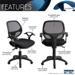 Midback Mesh Task Office Chair Black - Techni Mobili -Online Furniture Store GUEST d2fb4fcd e8d8 491e 97b7 2119db652502
