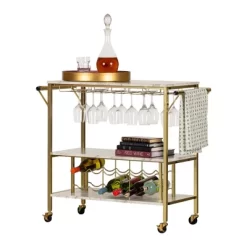 Maliza Bar Cart With Wine Bottle Storage And Wine Glass Rack - South Shore -Online Furniture Store GUEST d3c704f3 2602 4991 a081 6d2828638aed