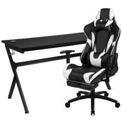 Flash Furniture Gaming Desk And Footrest Reclining Gaming Chair Set - Cup Holder/Headphone Hook/Removable Mouse Pad Top/Wire Management -Online Furniture Store GUEST d417143d 9ea0 4bbc a683 6a25c31dde1d