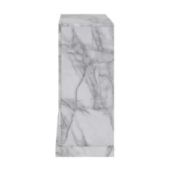Dridun Faux Marble Fireplace White/Gray - Aiden Lane -Online Furniture Store GUEST d45d7ec7 1cc7 43cc 99fe 5775fda03b23