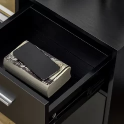 Vinsetto Lateral File Cabinet With Wheels, Mobile Printer Stand With Open Shelves And Drawers For A4 Size Documents, Black -Online Furniture Store GUEST d4d6bdde 2e4c 42b8 9c7d 7f8e6ade4f21