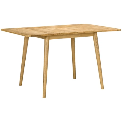 HOMCOM 31.5"/51" Resizing Space Saving Table With Easy To Clean Surface, Folding Dining Table, Small Kitchen Table, Wood Dining Table 4–6 People, Oak 3 HOMCOM 31.5"/51" Resizing Space Saving Table With Easy To Clean Surface, Folding Dining Table, Small Kitchen Table, Wood Dining Table 4–6 People, Oak - Image 3