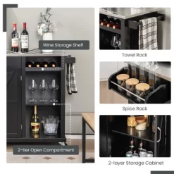 Costway Kitchen Island Cart Rolling Utility Trolley Stainless Steel Top Wine Rack 16 Costway Kitchen Island Cart Rolling Utility Trolley Stainless Steel Top Wine Rack -Online Furniture Store GUEST d5562dbe 103e 4688 b684 42ef3588eaab