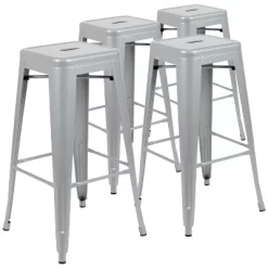 Emma And Oliver 4 Pack 30" High Metal Indoor Bar Stool - Stackable Stool 27 Emma And Oliver 4 Pack 30" High Metal Indoor Bar Stool - Stackable Stool -Online Furniture Store GUEST d5cc582c d065 41a8 bbe0 4a6634845e7a